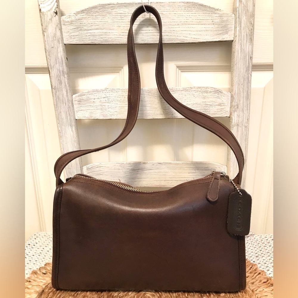 Coach Vintage Aero Small Zip Brown Leather Bag 89P-9057 Y2K